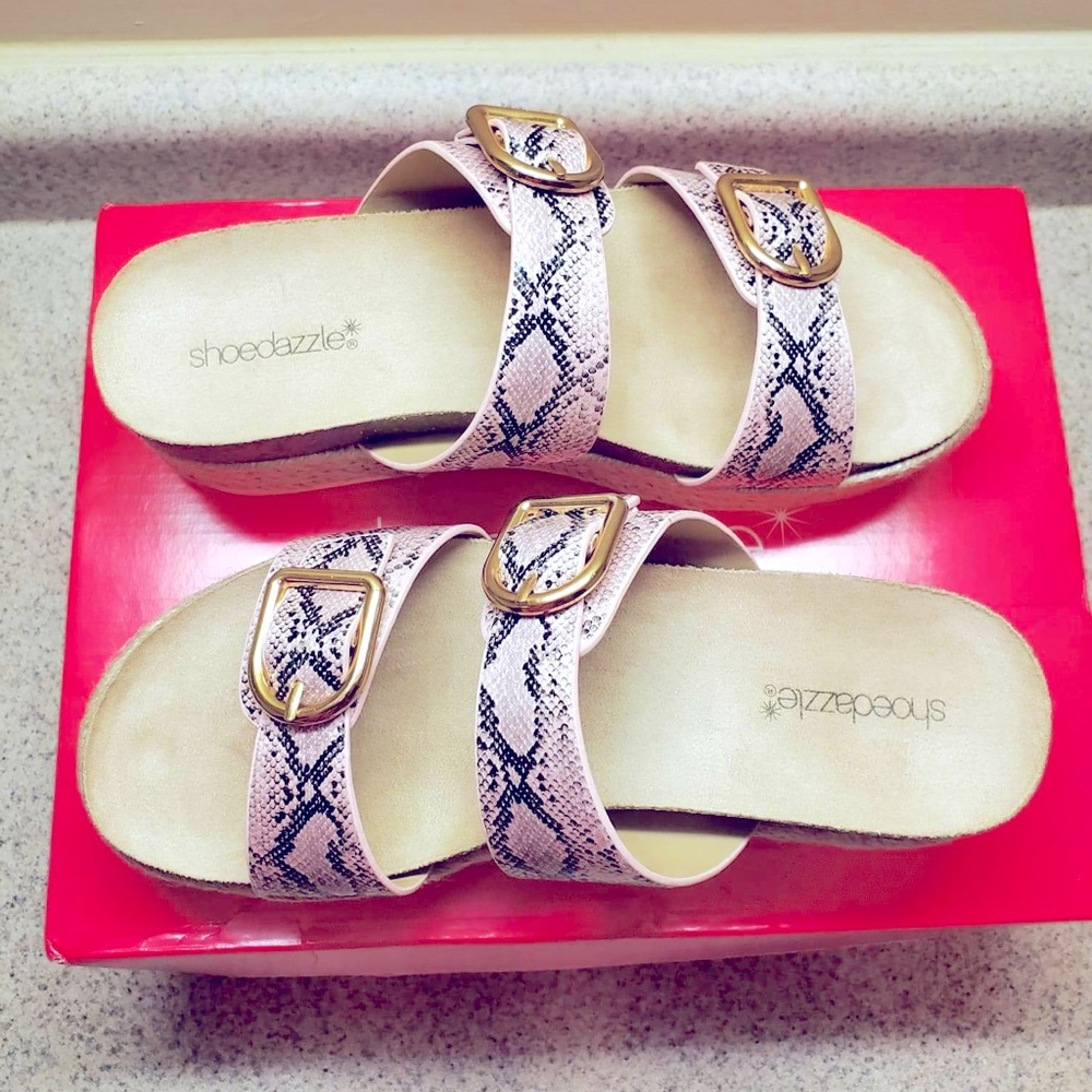 Snakeprint Platform Sandals